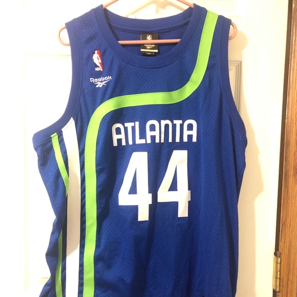 Reebok Hardwood Classics “Pistol” Pete Maravich No 44 Atlanta Hawks (Lg) Jersey - Picture 1 of 3